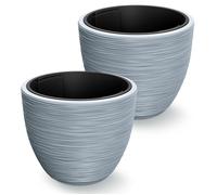 Pot de fleurs rond 40x32 résistant jardinière Bac à Fleurs Cache-Pot pot cannelé