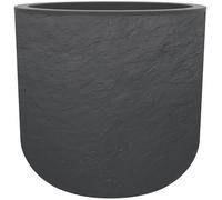 Pot de fleurs Rond 50 cm - EDA - Volcania Up - 67 L - Intérieur/Extérieur - Décor Pierre - Ø 48,5 x H. 46,2 cm - Gris Anthracite