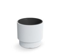 Pot de fleurs rond blanc Milly DBMIN300 avec insert cannelé