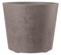 Pot de fleurs rond Deroma Millennium, 79 L, Ø 50 cm, Avec réserve d'eau et roulettes, Marron