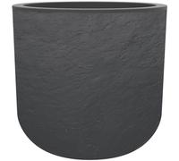 Pot de fleurs Rond EDA Volcania Up, 32,5 L, Ø 38,5 x H 36,8 cm, Intérieur/Extérieur, Décor Pierre, Gris Anthracite