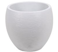 Pot de fleurs Rond Egg Ø 50cm - EDA - Graphit - 46 L - Ø 50 x H. 45 cm - Blanc cérusé