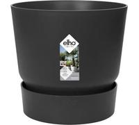 Pot de Fleurs Rond Elho Greenville 30, Extérieur, Ø 29,5 x H 27,8 cm, 13,3 L, Plastique Recyclé, Vivre Noir