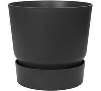 Pot de fleurs rond ELHO Greenville, 40 cm, Extérieur, 39 x 36,8 cm, 31 L, Plastique Recyclé, Vivre Noir