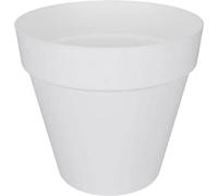 Pot de Fleurs Rond Elho Loft Urban, 48 L, Ø 50 x H.44 cm, Blanc, Plastique, Avec Réservoir d'Eau et Roues
