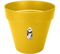 Pot de fleurs Rond Elho Loft Urban, Plastique, Percé, Réservoir d'eau, Avec roulettes, Ø38,5 x H35,3 cm, Ocre