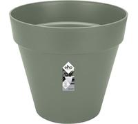 Pot de Fleurs Rond Elho Loft Urban, Plastique Percé, Réservoir d'Eau, Avec Roulettes, Ø38,5 x H35,3 cm, Vert
