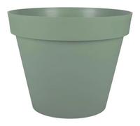 EDA - Pot de Fleur Rond Toscane Ø 60 cm - 76 L - Intérieur & Extérieur - Zone de rétention d'eau pour Limiter l'Arrosage - Plastique Recyclé - Ø 59 x H.47 cm - Vert Laurier