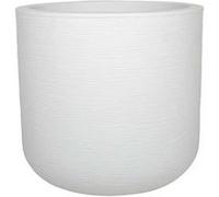 Pot de fleurs Rond 40 cm - EDA - Graphit Up - 32,5 L - Intérieur/ Extérieur - Décor Graphique - Ø 38,5 x H. 36,8 cm - Blanc Cérusé