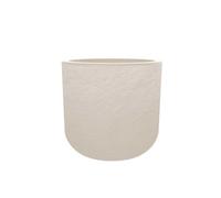 Pot De Fleurs Rond En Plastique Volcania Up - Beige Calcaire - Ø 50 Cm - Eda Gris