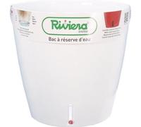 Pot de fleurs rond Eva New, Plastique, Ø 46 x H 45 cm, 49 L, Blanc