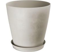 Pot de fleurs rond GARDEN ID Swing Cone, Ø 42 cm, 40 L, H 41 cm, Pierre Blanche