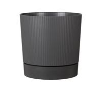 Pot de fleurs rond Lino - 14 L - Ø 29 H 29 cm - Gris métallique