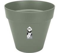 ELHO Pot de fleurs Rond LOFT URBAN - Plastique - Percé - Réservoir - Avec roulettes - Ø38,5 x H35,3 cm - Vert