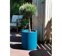 Pot de fleurs rond RIVIERA GRANIT, Plastique, D49 x H53,5 cm, Bleu