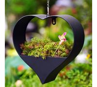 Pot de fleurs suspendu en forme de cœur en métal - décoration de jardin extérieur - pot de plantes noir pour jardin balcon - pot de plantes décoration de salon - cadeaux pour les femmes maman