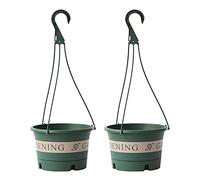 Pot de Fleurs, Suspendus Planteurs en Plastique, 1.7L Pendaison Panier avec Crochet Amovible, Jardiniere Suspendue, Panier à Planter Détachable avec Stockage d'eau, Lot de 2