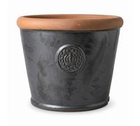 Pot de fleurs Teramico, forme ronde, anthracite, émaillé, en céramique, grès, diamètre 45 cm