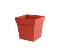 EDA - Pot de fleur carré Toscane - 39x39x39 cm - 38 L - Int./Ext. - Orange terre battue