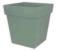EDA - Pot de fleur carré Toscane 50 cm - 87 L - Plastique recyclé - Vert laurier