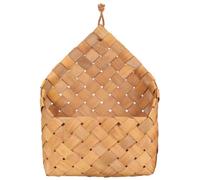 Pot de Fleurs Tressé en Bois, Panier Mural Suspendu, Ambiance Noël | Format 33x20x6cm, Anse Intégrée, Style Rustique Champêtre, pour Plantes, Balcon, Extérieur ou Porte D’Entrée
