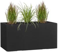 Pot de fleurs TUB anthracite, 45x100x45 cm, XXL – Rectangulaire – Grand pot en fibre de verre pour l'intérieur et l'extérieur - Résistant au gel - Protection UV – Qualité supérieure