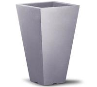 Pot de Fleurs Vénitien Capri Gris 35x35x55 cm carré en Plastique Robuste et résistant aux intempéries intérieur extérieur