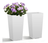Pot de fleurs VEVOR 300 x 300 x 550 mm, lot de 2, pot de fleurs, bac à fleurs, pot en PP, bac à fleurs, jardinière avec pot intérieur et trous de drainage, convient aux plantes d'intérieur et de jardi