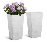 Pot de fleurs VEVOR 300 x 300 x 580 mm, lot de 2, pot de fleurs, bac à fleurs, pot en PP, bac à fleurs, jardinière avec pot intérieur et trous de drainage, convient aux plantes d'intérieur et de jardi