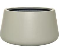 Pot de fleurs VIVANNO en fibre de verre GORDO, rond, beige boue mat - 38 x 21 cm