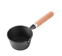 Pot de Fusion en Fonte, 250ML Mini Pot à Badigeonner en Fonte avec Poignée en Bois, Casserole Antiadhésive pour Beurre, Huile, Lait, Bonbons, Chocolat