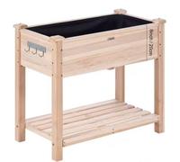 Pot de jardin en bois - Pot de fleurs - Haut - Drainage optimal - 100 kg - 86 x 46 x 76 cm - Avec outils de jardinage - Avec étiquettes pour plantes