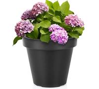 Pot de jardin en plastique, noir, rond, 29 cm