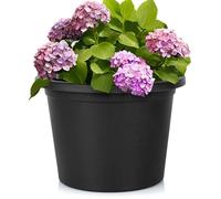 Pot de jardin en plastique - VILDE - Rond - 34 cm de diamètre - Hauteur 24 cm - Noir - Écologique - 90% recyclé