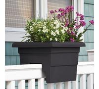 Pot de jardin pour balustrade, modèle "Countryside", 40,6 cm, couleur noire