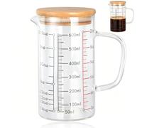 Pot de mesure verres bécher tasse, tasse à mesurer en verre avec poignée et couvercle, verres à boire, pichet à mesurer, outil de mesure de cuisson, bec en forme de V (03)