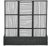 Pot de plantation avec grille – en résine tressée imitation rotin | Couleur : marron | Dimensions : 103 x 103 x 29 cm