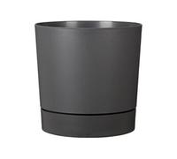 Scheurich PLANO+, jardinière en plastique, couleur : gris métallisé, 46,7 cm de diamètre, 46 cm de hauteur, 56 l de capacité.