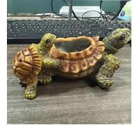 Pot de plante succulente en résine rustique Mère & Bébé Tortue, petit conteneur de fleurs de cactus intérieur/extérieur, décoration de jardin de patio de style ferme, support de plante en pot pour bur