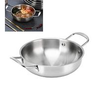 Pot de Ramen, Pot en Acier Inoxydable pour Nouilles avec Poignées Binaurales, Sauteuse Inox 26cm, pour Maison, Bureau et Camping
