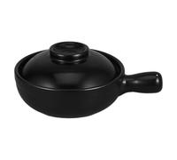 Pot de Riz en Argile Noir 600ml, Traditionnel, Multifonction | Répartition Homogène Chaleur, Résistance aux Hautes Températures, pour Repas Familiaux et Fêtes