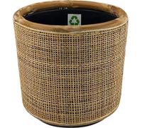 Pot de séchage en rotin Blonde - ø 31 x 29 cm - Cache-pot durable avec plastique recyclé résistant à l'eau à l'intérieur - Paniers pour plantes - Marron clair