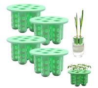 Pot de Semis Réutilisable en PLA, Bac de Germination pour Semences, Pot de Culture Vert pour Légumes Fleurs Herbes Aromatiques, Design Respirant avec Drainage, 6,5 x 4 cm / 8,2 x 4,8 cm (4PCS-L)