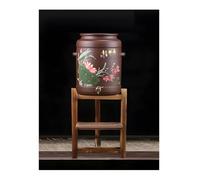 Pot d'eau en terre cuite avec couvercle, distributeur en céramique multicolore, réservoir de rangement en porcelaine, capacité de 10 L, robinet en acier inoxydable durable pour la maison ou le jardin