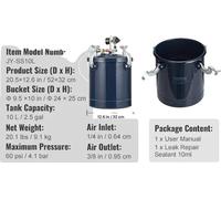 Pot d'encre, capacité 10L, pression réglable, 10L 60psi 4,1bar