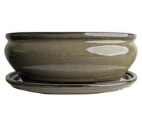 Pot en céramique émaillée pour bonsaï avec bac de récupération