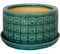 Pot en céramique pour bonsaï, couleur turquoise, étanche, design moderne, pièce unique