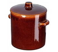 Pot en faïence - Pot à graisse / récipient de conservation pour la graisse - Capacité de 2 L - Céramique en faïence - Marron