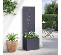 Pot en métal anthracite, dimensions 50x140 cm, durable, résistant aux intempéries, idéal pour les terrasses et les jardins