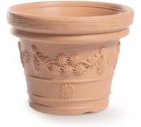 Pot en plastique - Jardinière de grande taille - Décoration d'extérieur - Matériau résistant au gel - Diamètre de 57 cm - Couleur terracotta
